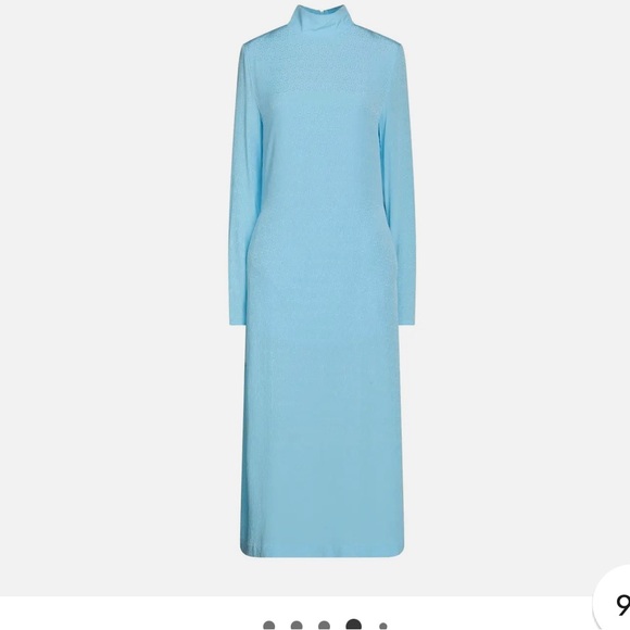 ROTATE BIRGER CHRISTENSEN Reba Maxi Dress with Fringe Sky Blue 6US - Picture 4 of 10